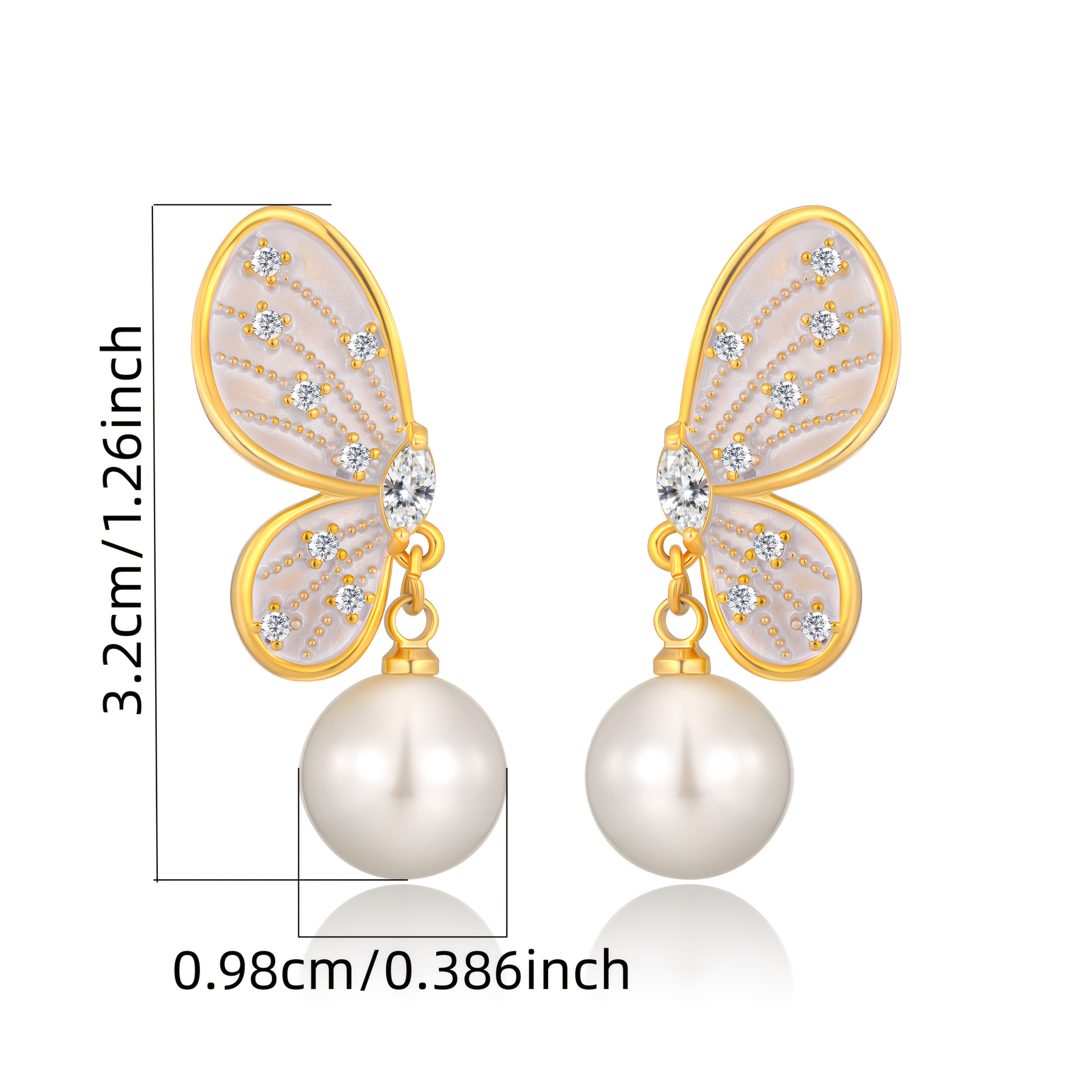 Image of High-quality 925 Silver Women's Half Earrings, Perfect For . Stylish And Elegant, Earrings Make A Great Gift For Christmas, Valentine's Day, Or Birthdays, Complete With A Box