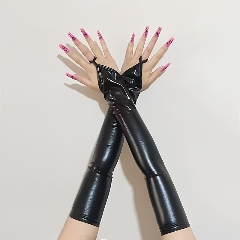 TEMU 1 stuks Premium Mode Decoratieve Handschoenen Dames Vingerloze Handschoenen Lange Mouw Arm Mouw Feest Banket Bijeenkomst Haakvinger Handschoenen