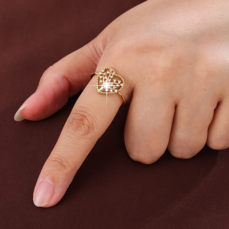 Heart shaped Tree Zirconia Lady's Ring