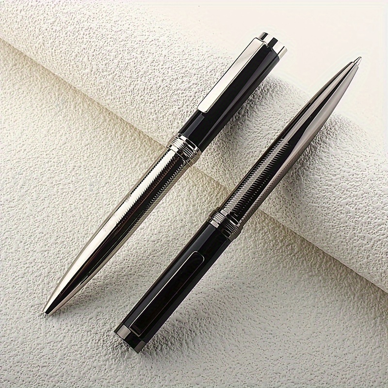 

Metal Ballpoint Pen, Retractable Signature Pen Metal Housing Black Ink Medium Point 1.0mm