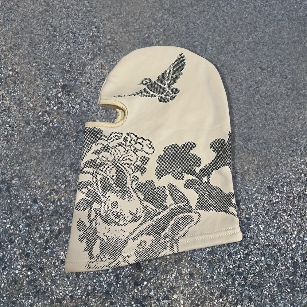Image of Y2k-style Trendy Printed Pullover Beanie, A Versatile And Fashionable Hat For Sufferers, Featuring Ear Protection For And Style