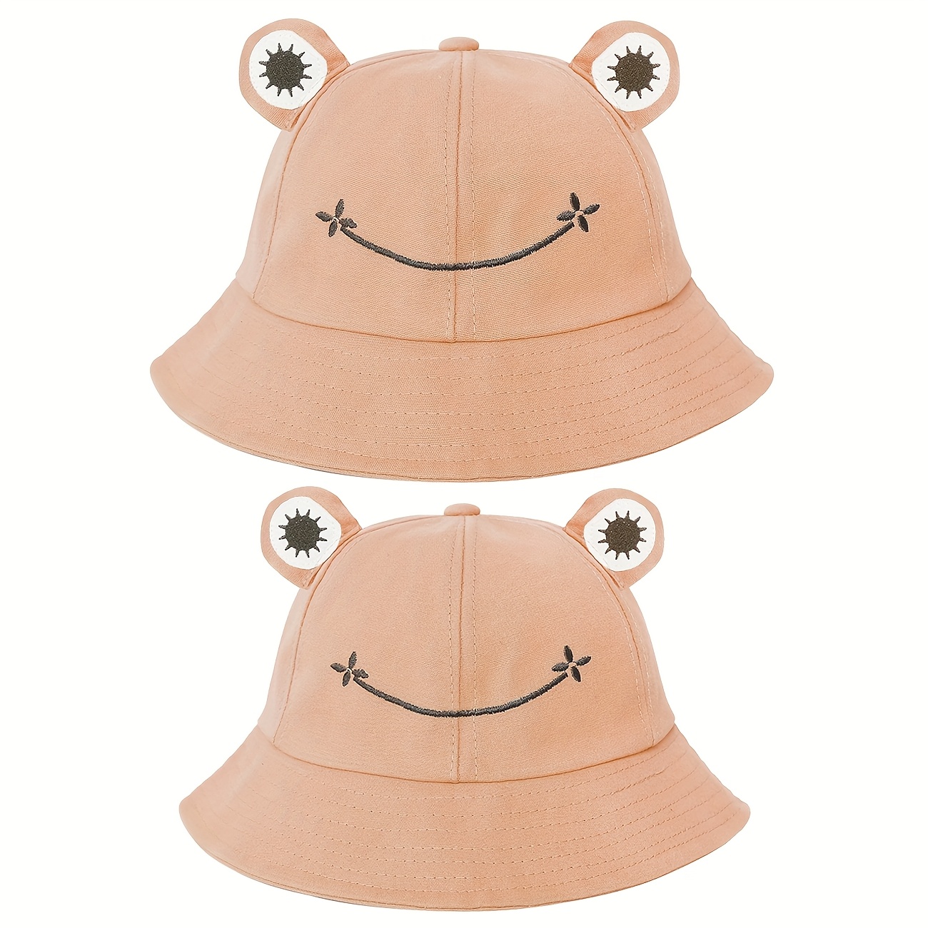 2pcs cute frog sun hats for men women adjustable wide brim bucket