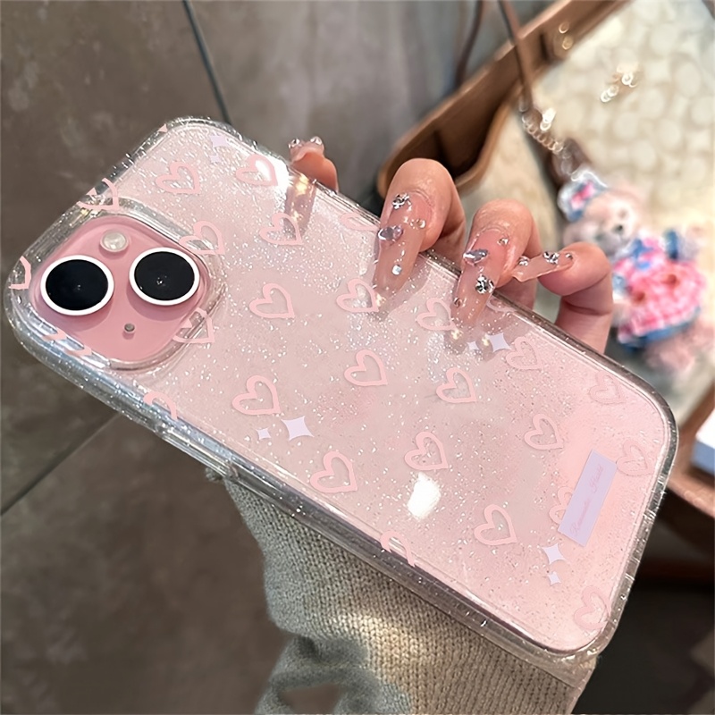 TEMU Phone Case - Cute And Heart Phone Case, Compatible With Iphone 17, 16, 15, 14, 13, 12, And 11 Pro Max. Fashionable And , This Fully Covered Back