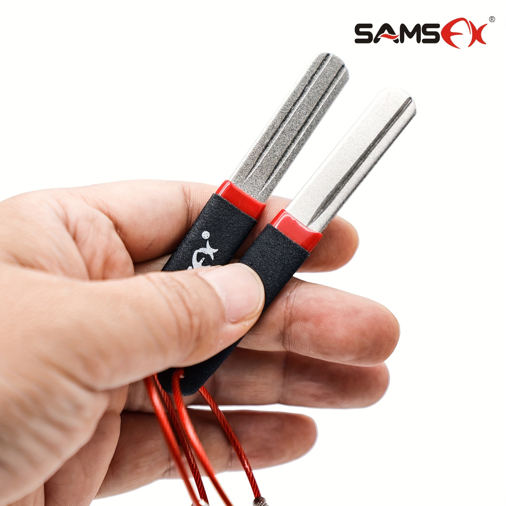 SAMSFX Fishing Knot Tying Tool, Hook Sharpener, Split Rings Opener and  Upper Bait Aid Tools with Zinger Retractor Combo