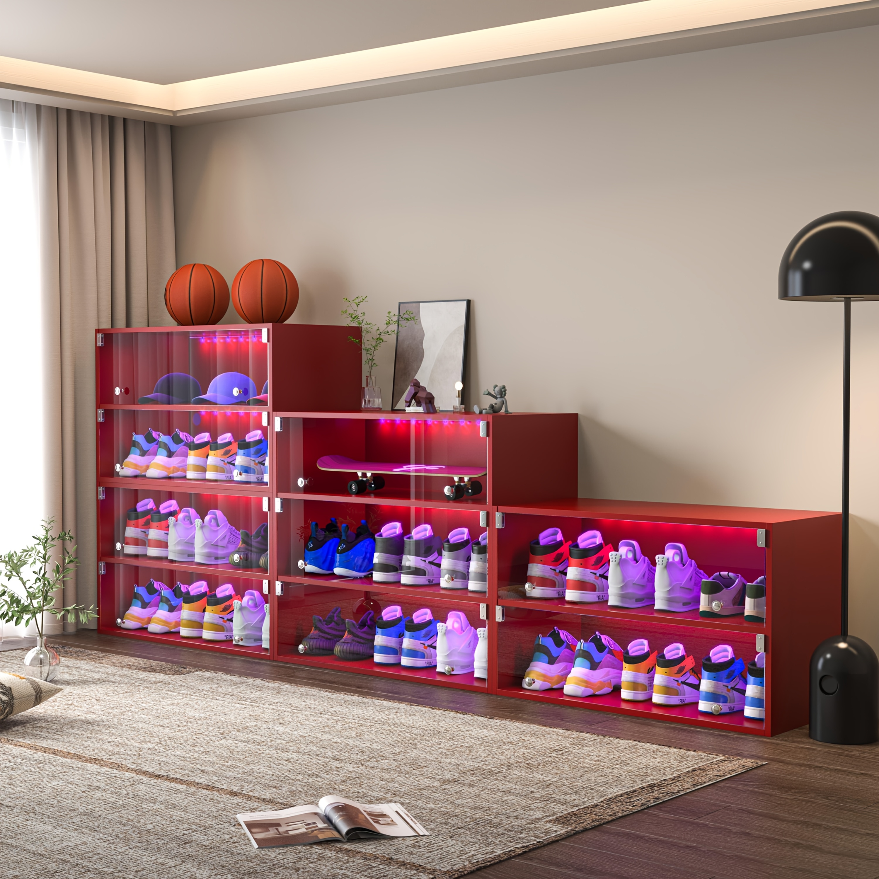 Shoe Rack With Led Lights Sound Control LED Light Shoe Box