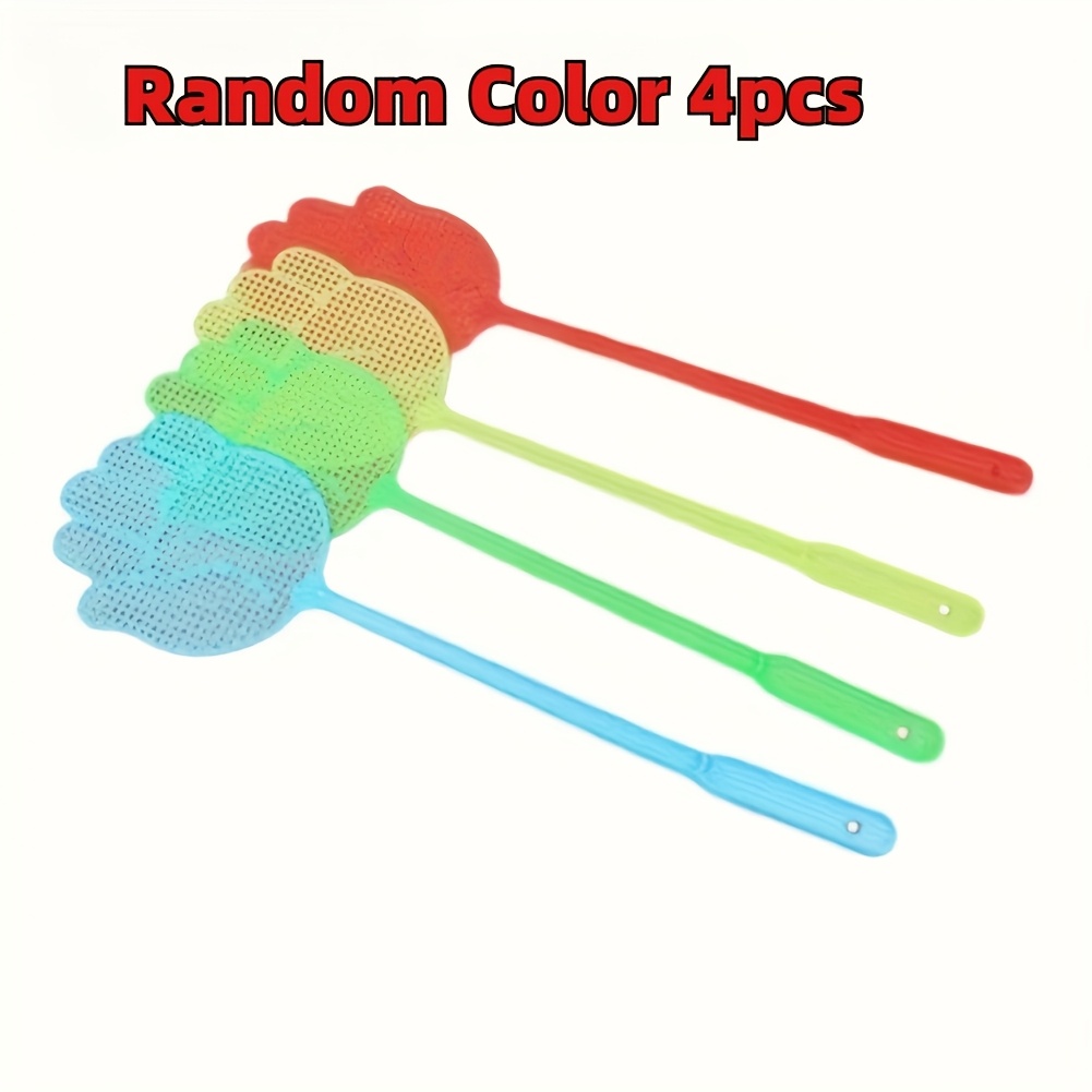 4pcs Fly Swat Swatter Swatters (random Color) Efficient Flexible Pp Handheld Long Handle Fly Swatter Trap Household Supplies