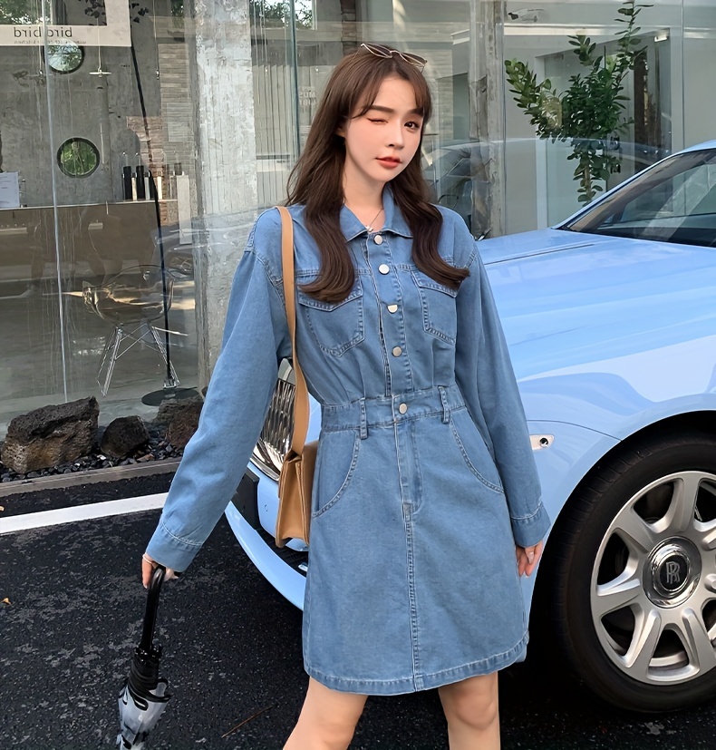 Vestido Vaquero Vestido De Tela De Jeans Para Dama Vestido Corte