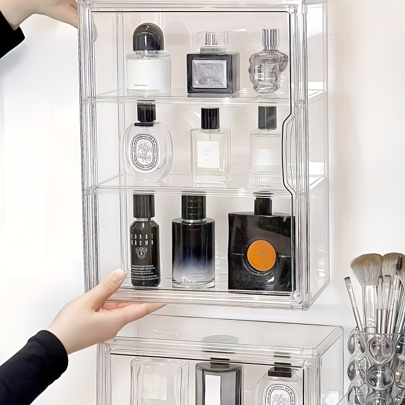 Image of 2-tier/3-tier Clear Display Case For Figures, Acrylic Storage Organizer Box With Magnetic Door, Wall-mounted Dustproof Showcase For Collectibles Action Figures