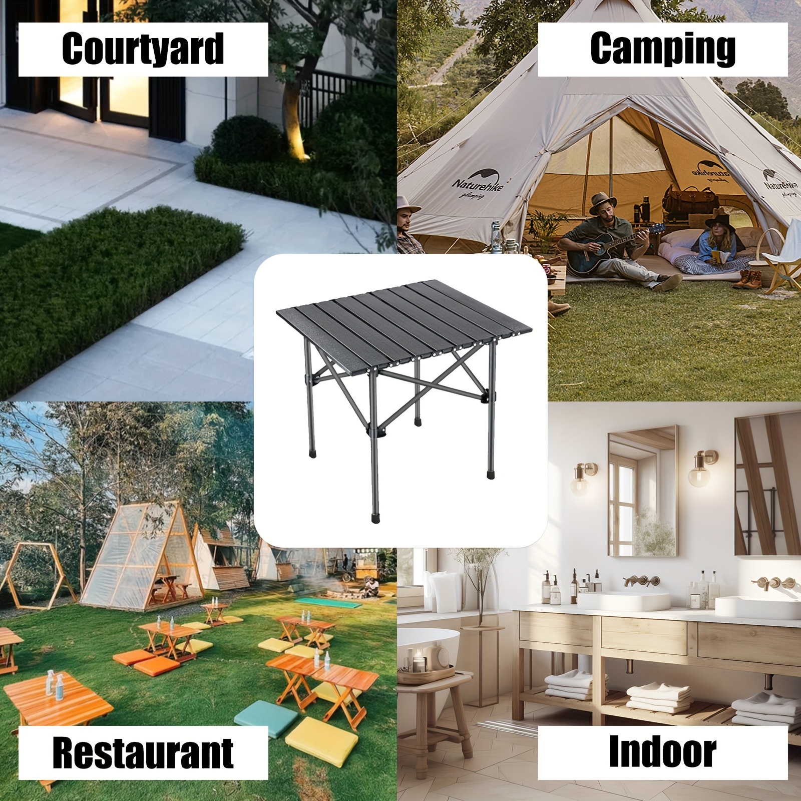 outdoor folding table portable camping metal omelet table camping barbecue table details 2