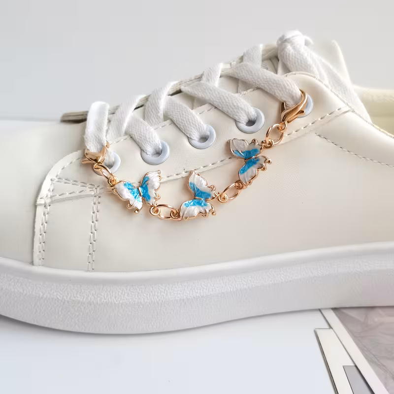2pcs new fashionable and exquisite alloy purple small lobster clasp decorative shoe chains suitable for canvas shoes sneakers casual shoes platform shoes a fun decoration to Product details 6