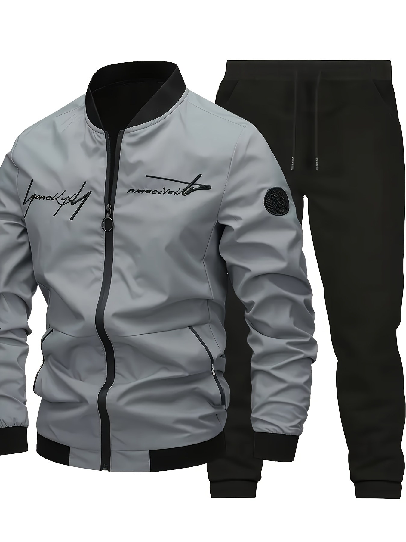 Ensemble Décontracté Homme — Veste & Jogging Ensemble Décontracté pour Homme avec Veste et Pantalon de Survêtement, Tenue Deux Pièces