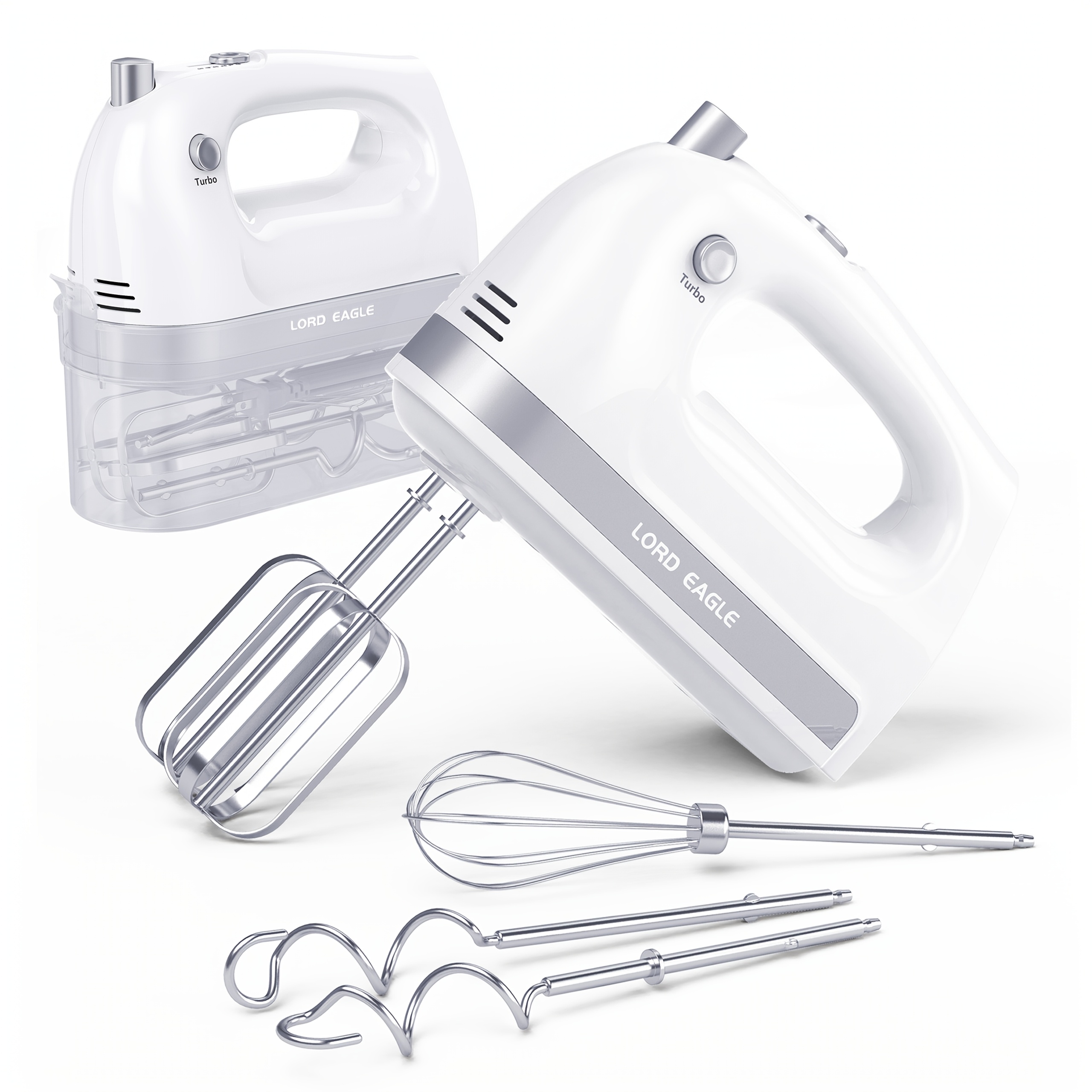 TEMU Lord Eagle 400w Electric Hand Mixer Complete Set With Attachment Storage Case, Includes 5 Stainless Steel Accessories, & 5-speed Settings For All Baking Needs (5 Colors)