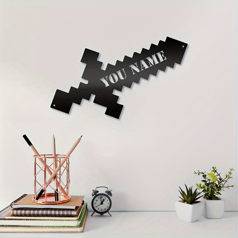 

Personalized Game Sword Wall Decoration, Customized Metal Game Player Name - Suitable For Holiday Decorations, Christmas, Halloween, Easter, Etc. - Easy-to-hang Metal Ornaments For 's Bedrooms