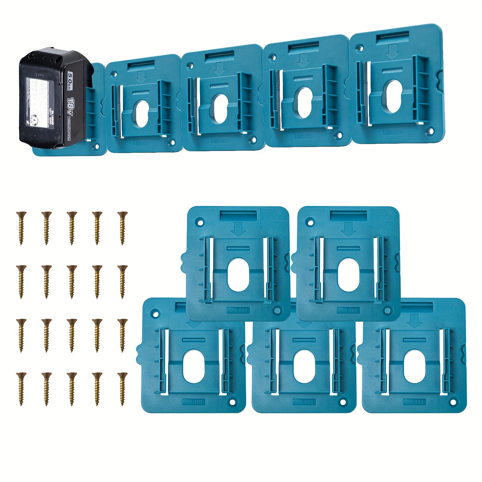 5 pack battery holder for makita 18v battery mounts dock holder fit for bl1860 bl1850 bl1840 bl1830 w 10 screws