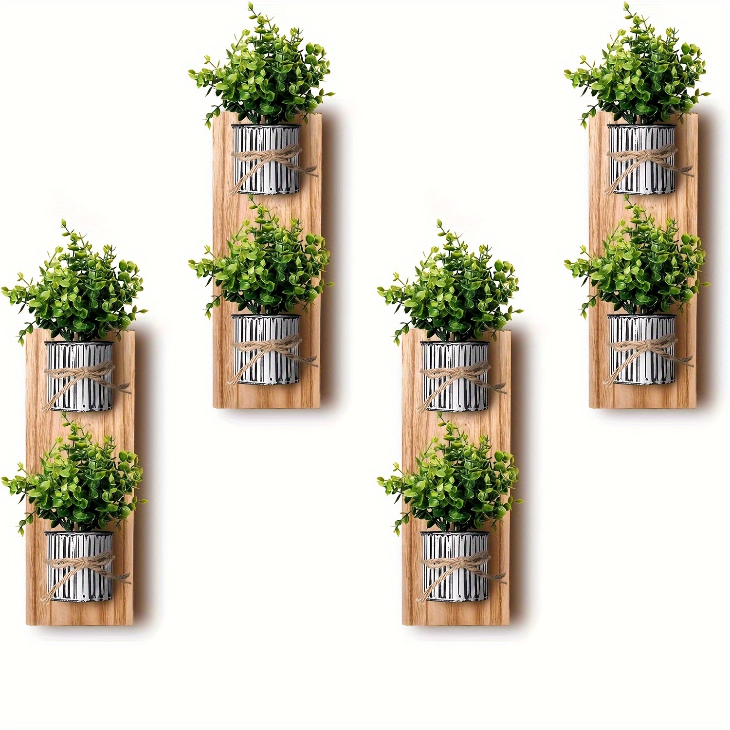 

4pack Wood Wall Planter, Modern Wall Decor For Living Room Bedroom, Wooden Plants Holders For Living Room Bedroom Dining Room Bathroom Indoor Decroation