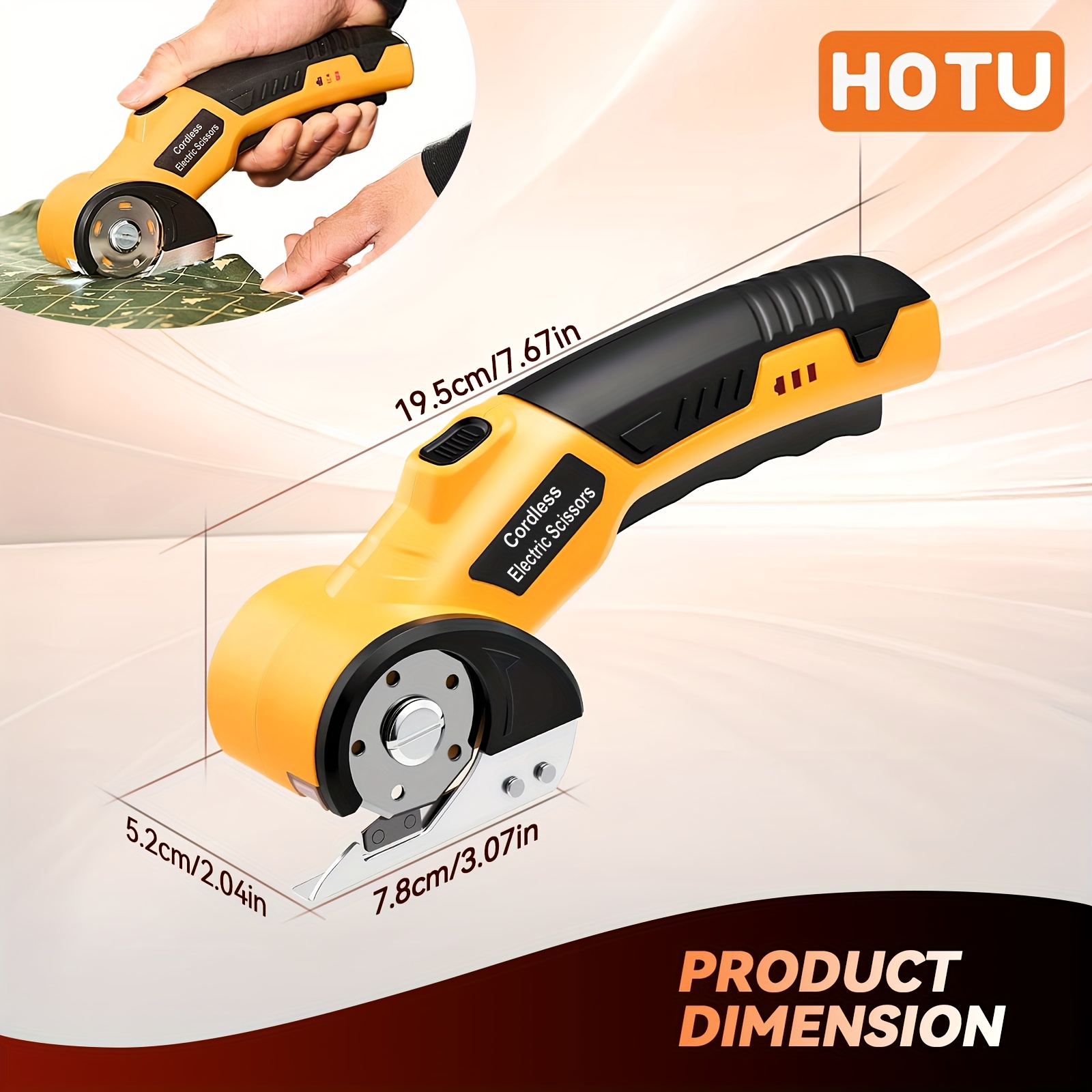 VLOXO Cordless Electric Scissors For Fabric With Safety Lock 4.2V...