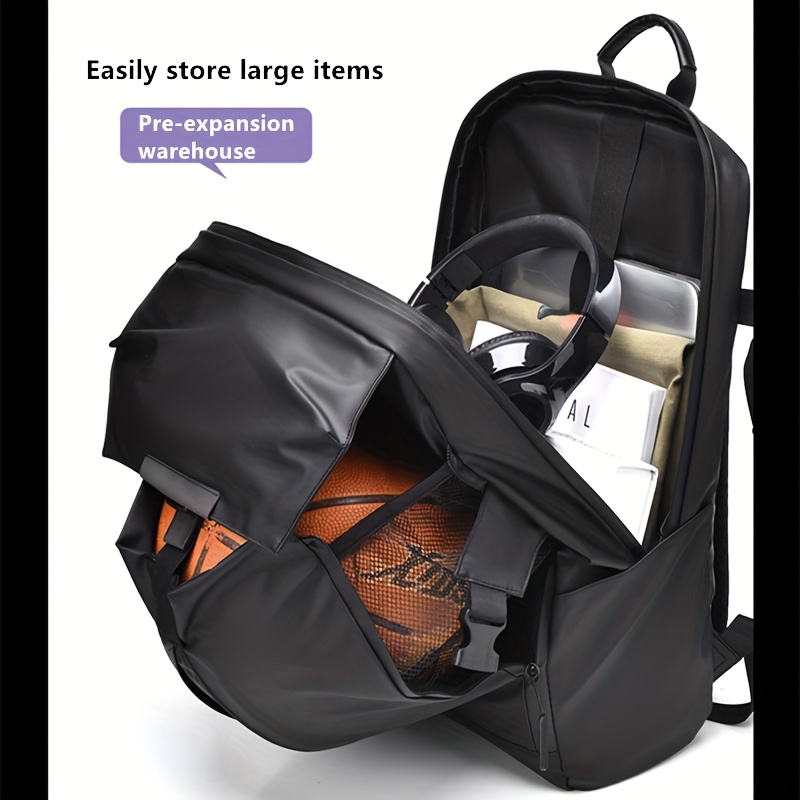 Large Capacity Casual Travel Laptop Bag, Multifunctional Men's Backpack, High-End Business Work Commuter Backpack, Basketball Bag