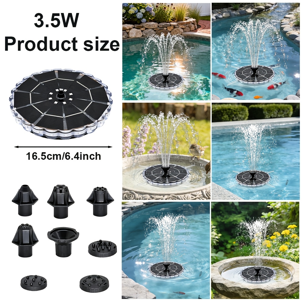 E-shop 1 solarbetriebener LED-Teichbrunnen, 32-LED-Farblicht-Brunnenpumpe, vollautomatischer Wassersprinkler für den Außenbereich,