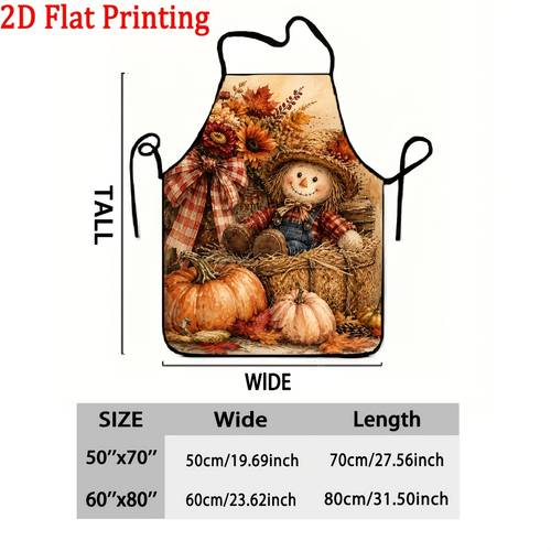 2d flat 1pc scene patterned apron kitchen baking kitchen gift for daily use item restaurant decor home kitchen wear easy and fashionable