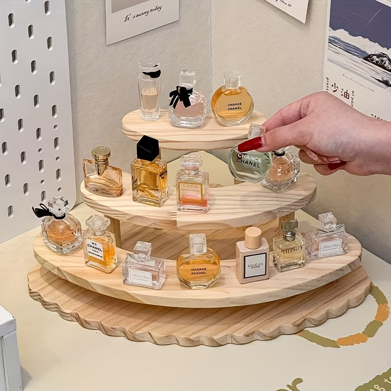 TEMU A Display Stand For Skincare , Including Lotions And Serums, Designed For Organizing Bottles And Jars On A Desktop.