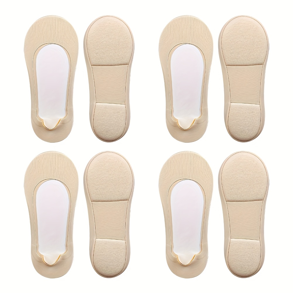 TEMU 4 Pairs Of Women's Comfortable Invisible Socks With Cushioned Soles, Breathable And Non-slip Short Socks, Women's Long Socks