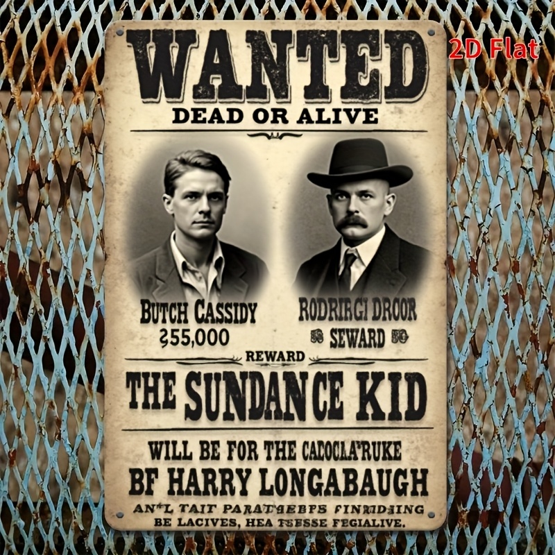 TEMU 2d Flat, 2d Flat - 1pc Of Vintage Metal Poster Featuring 'wanted Dead Or ' - Measuring 50.8x76.2cm, This Rustic Wall Art Showcases Design, Ideal
