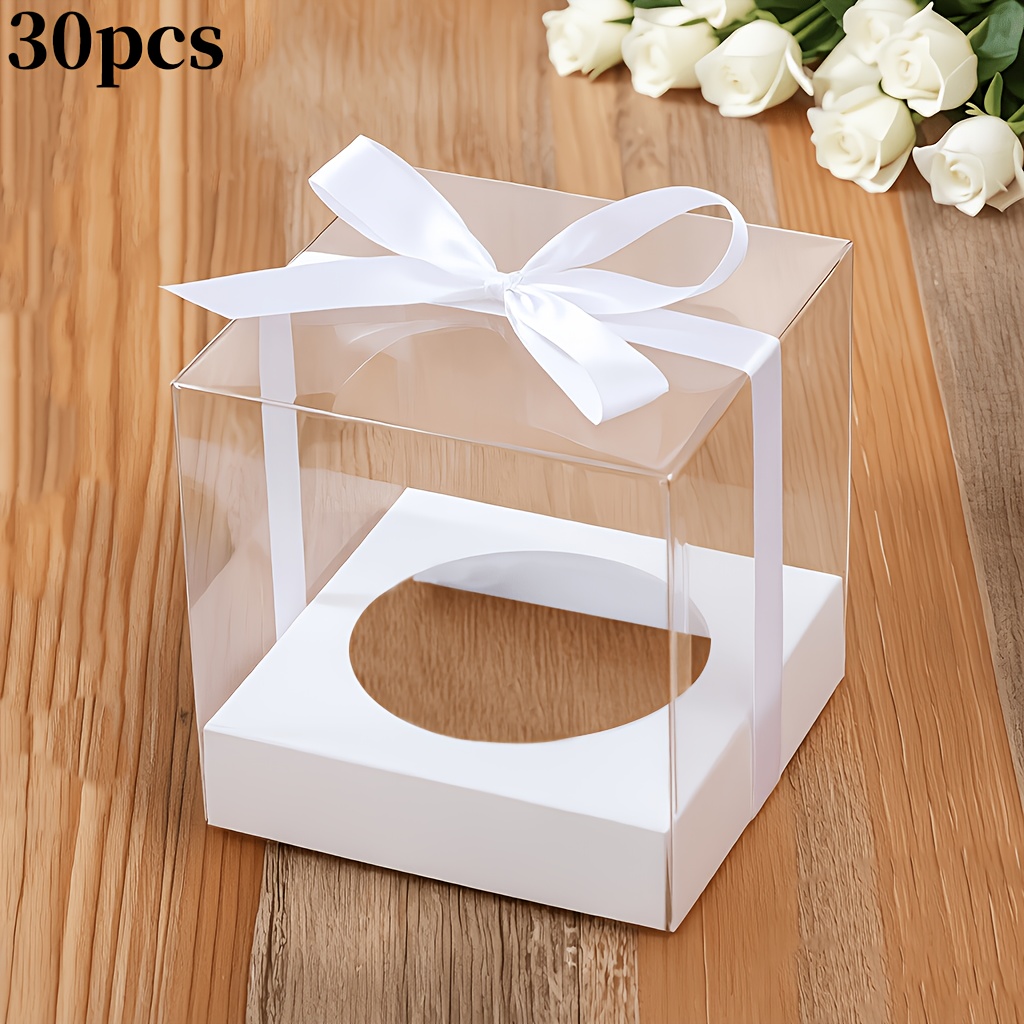 Image of Gift For Her/him 30pcs-folding Clear Plastic Packaging Box, Suitable For Christmas Gift Box, Christmas Decoration, Wedding Decoration, Party Gifts, Birthday Decoration And Gift Display, Halloween