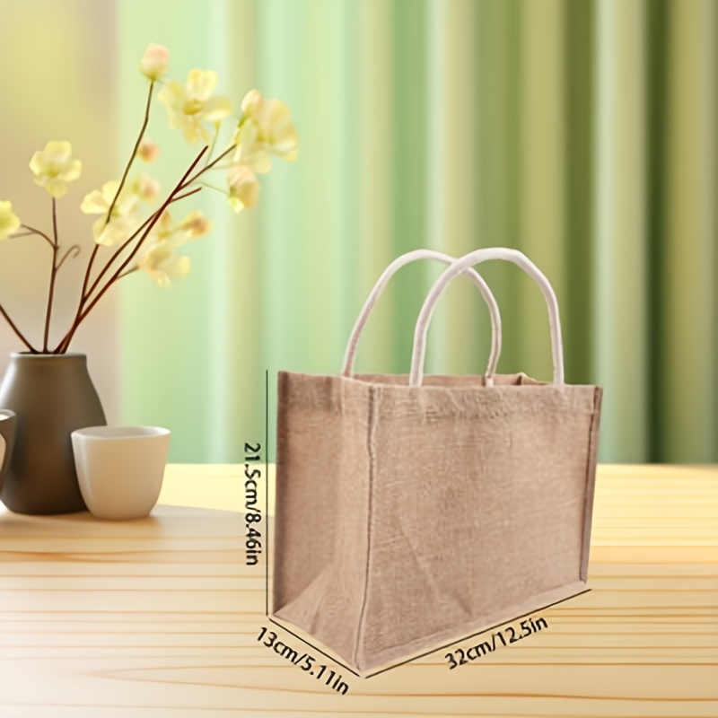 Image of Chic Hemp Burlap Tote Bag - Spacious, Portable & Multi-functional Shoulder Bag For Travel And Everyday Use - Ideal Gift For Christmas, Mother's Day, Thanksgiving, Valentine's Day, And