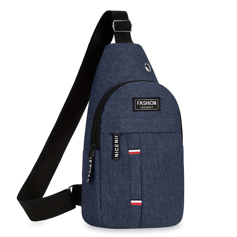 mens crossbody bag lightweight everyday formal use zipper closure adjustable strap compact chest pack for travel gym work   in black dark blue gray minimalist mens purse crossbody purse travel accessory   durable fabric     modern accessory sturdy construction urban   Product details 8