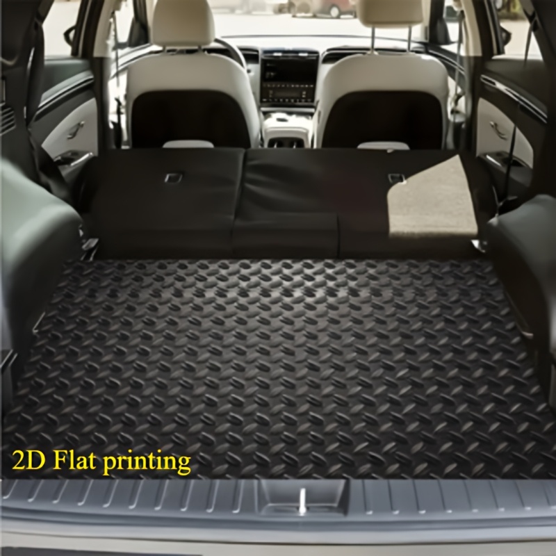 TEMU 2d Flat Printing, Universal Car Trunk Mat, Suitable For Most Models - Diamond-shaped Grid Thickened Design, Trunk Mat, , Suitable For Suvs,