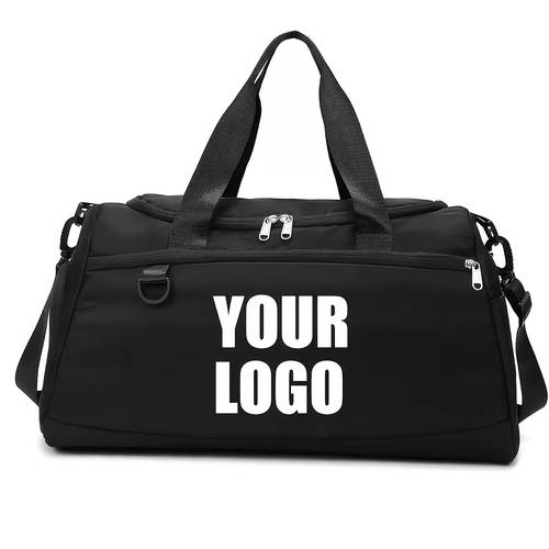 customizable name logo bag large capacity design with separate shoe compartment dry wet zipper closure handheld single shoulder dual wear suitable for outdoor travel gift for