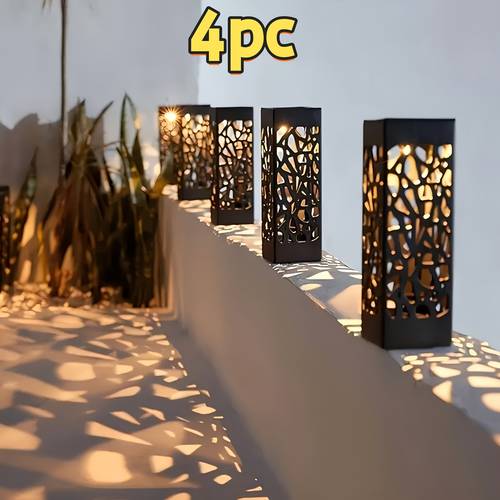 4 8 pack solar lawn ground lights hollow lights beautiful hollow lawn lights outdoor lighting decorative landscape lights suitable for s lawns courtyards driveways sturdy and all year decoration halloween