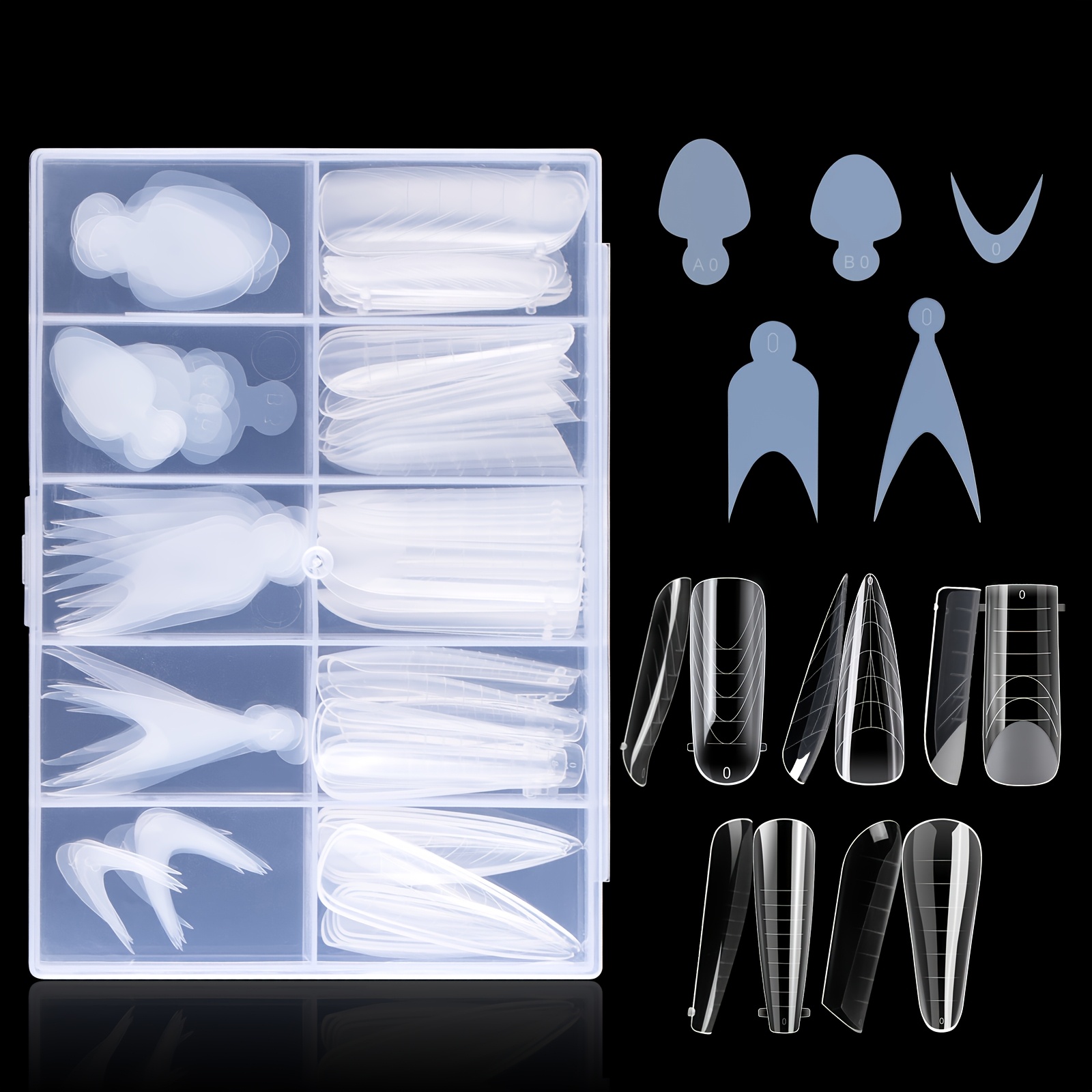 130pcs Nail Dual Forms French Nail Sticker For Fake Nail Extension Forms Quick Building Mold