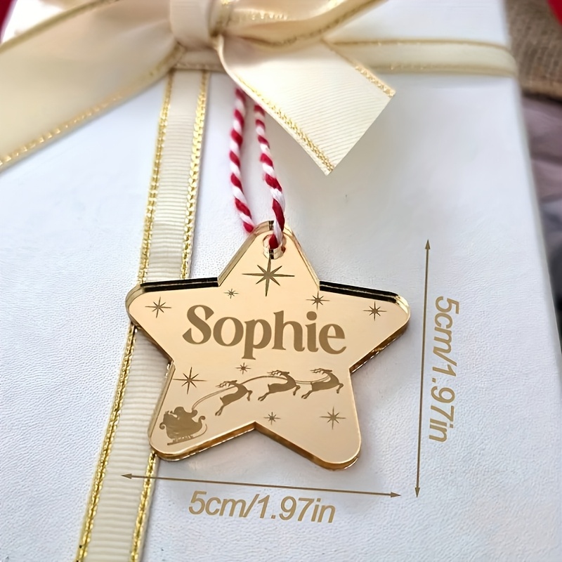 TEMU Etiquetas de Regalo Personalizadas , y/o Mensaje - Adornos para Árbol de Navidad, Etiquetas Colgantes de Plástico Ideales para Envolver Regalos,
