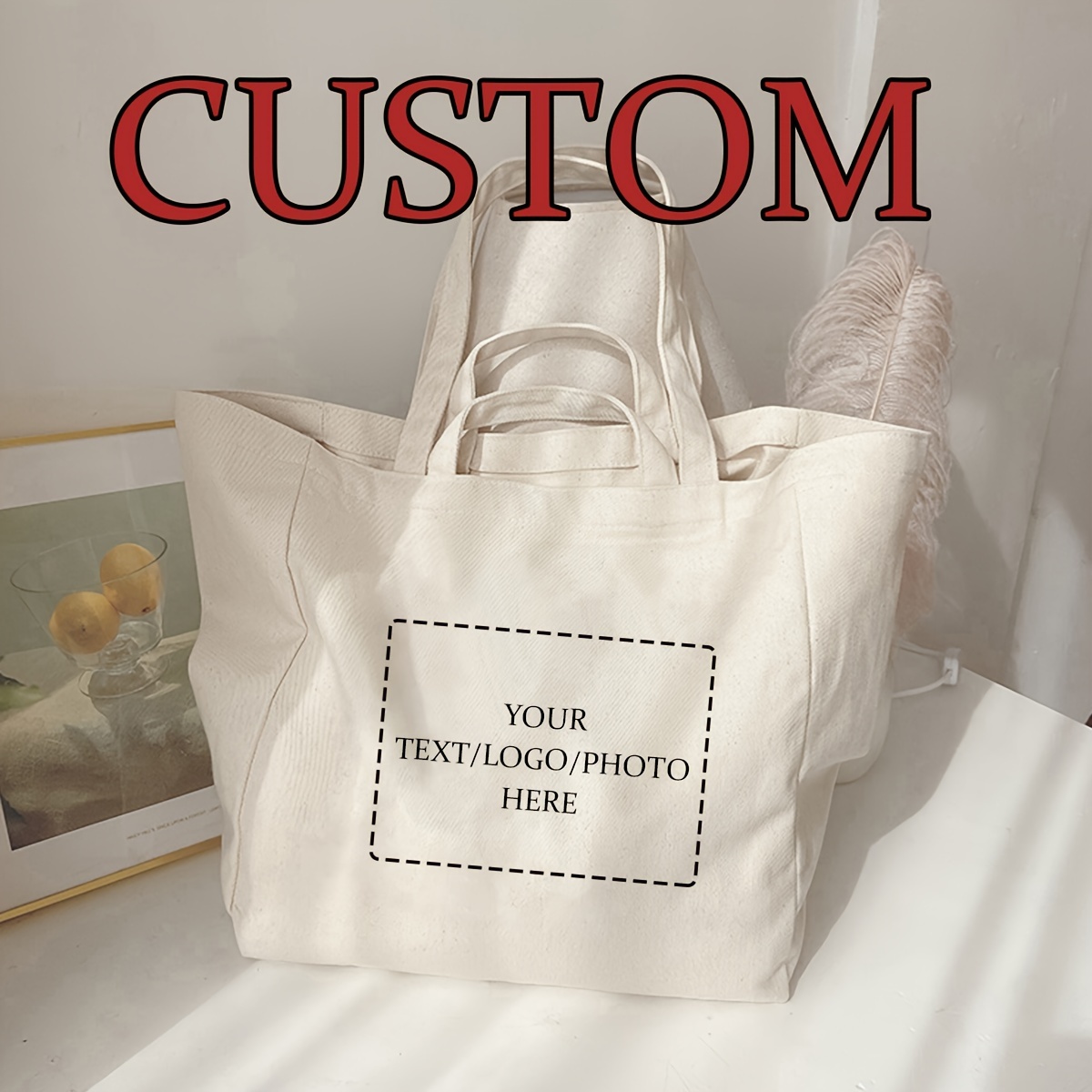 

Customizable Tote Bag - , Shoulder Bag For Shopping & , Polyester,