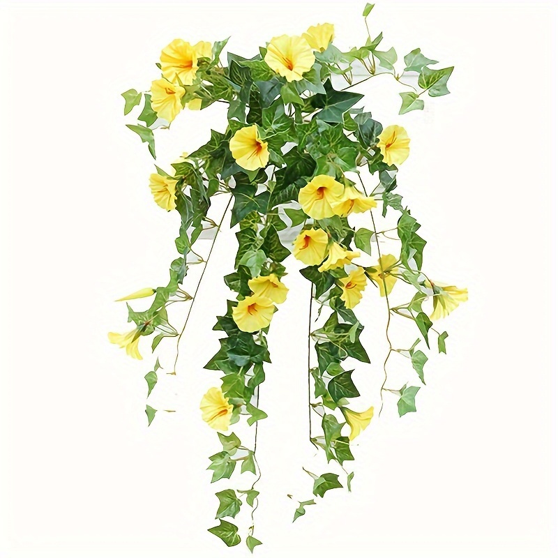 

romantic Decor" Morning Glory Artificial Vine - Realistic Fake Hanging Plant For Home, Garden, And Wedding Decor - Durable Silk Flowers & Greenery For Outdoor And Indoor Use