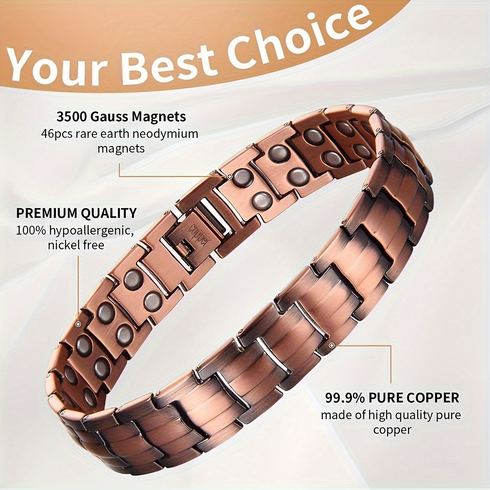 pure copper bracelets men magnetic bracelets 3500 Temu