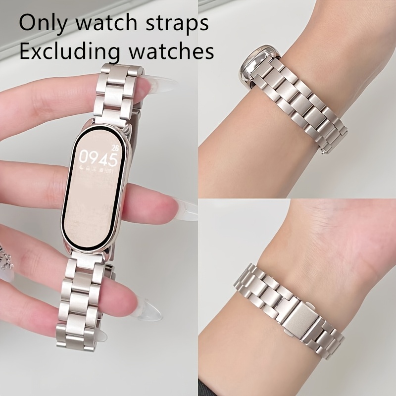 TEMU Dies ist ein schlankes Edelstahlarmband für die Xiaomi , kompatibel mit 9 und 8, einschließlich der NFC-Version. Es verfügt über ein stilvolles