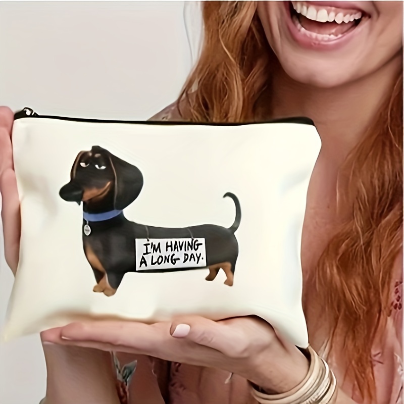 

Cartoon Dachshund Cosmetic Bag, Portable And Cute, A Perfect Gift For Your Friends As A Gift!