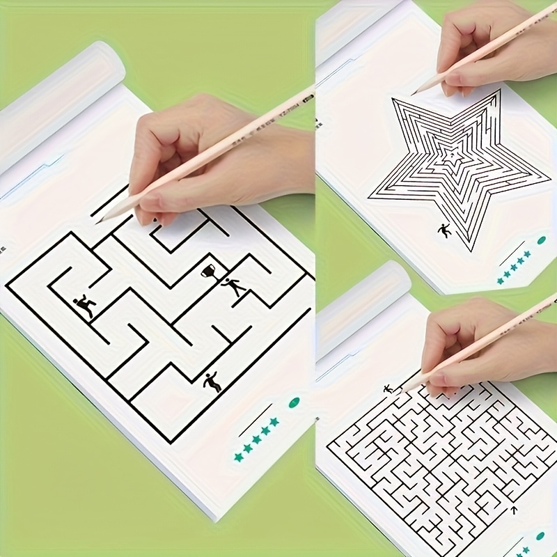 1 Brain Maze Enhancement Training Book - Durable Non-Electric Activity Book for Teenagers, Focusing on Brain Development and Attention Enhancement, Ideal for Concentration Puzzle, Puzzle Book