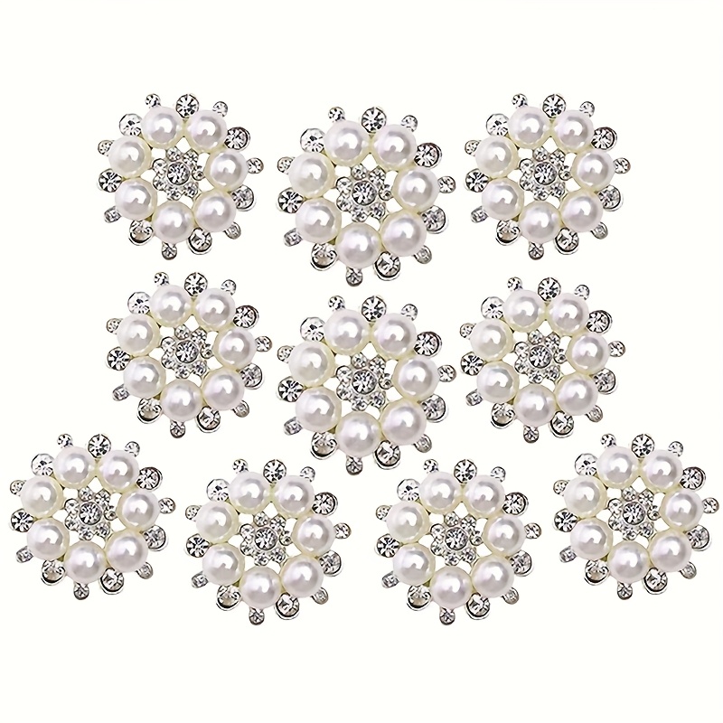 TEMU 10pcs Faux Buttons Embellishments For Craft Shank Clear Buttons Sewing Craft Scrapbooking Supplies