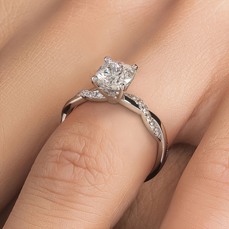 Zirconia Princess Promise Engagement Wedding Band for Her