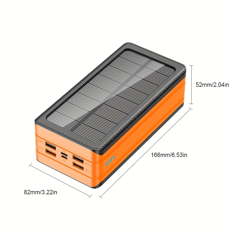 80000mah large capacity solar charger power bank 30w fast charging mobile power 5 outputs and 2   led flashlight sos flashlight warning lights portable charger suitable for outdoor camping and wilderness survival gear Product details 1