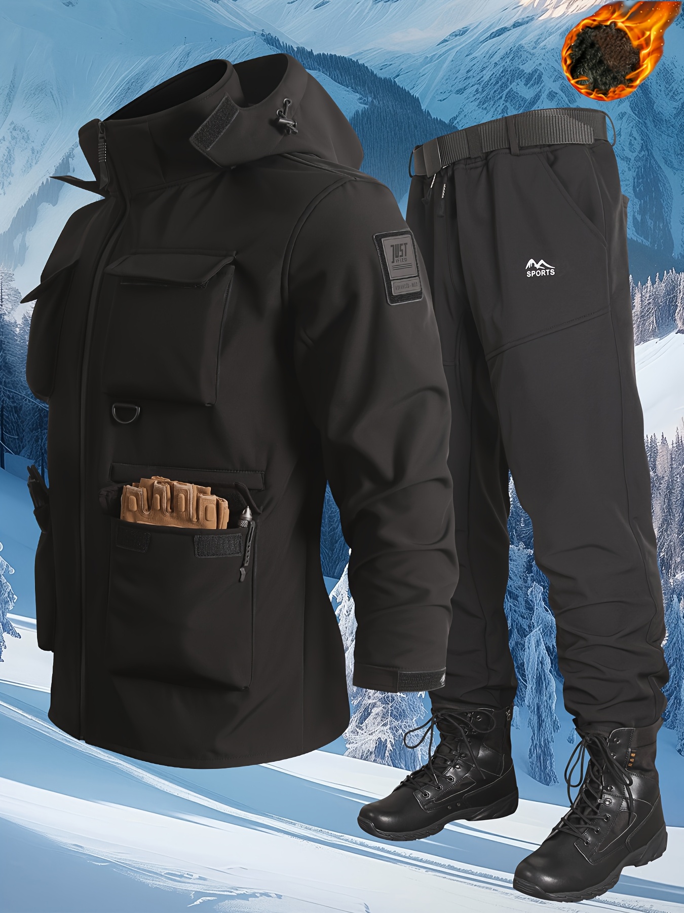 2pcs Outdoor Casual Windbreaker Set for Autumn/Winter