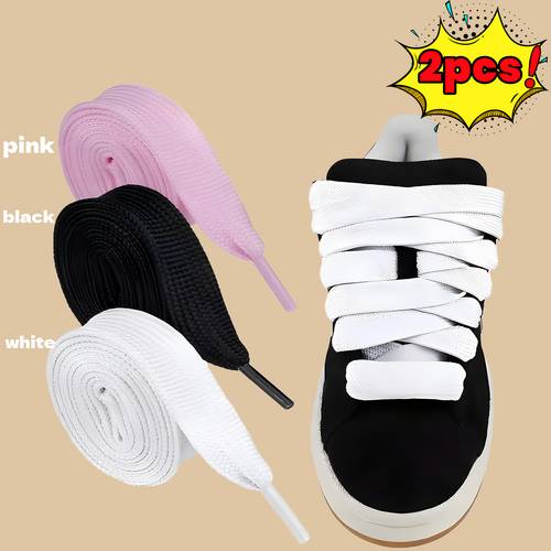 solid color shoelaces measuring centimeters suitable for casual shoes sports shoes and flats in black white and for casual shoe additions and decorative lacing