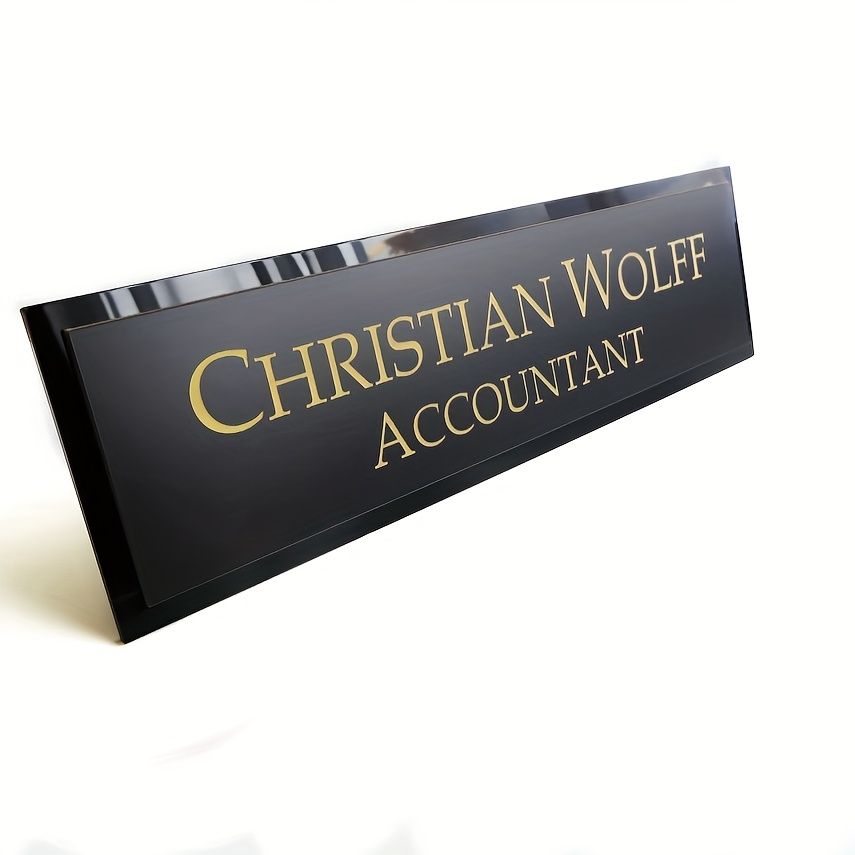 item picture custom engraved acrylic desk name plate   personalized   for daily use