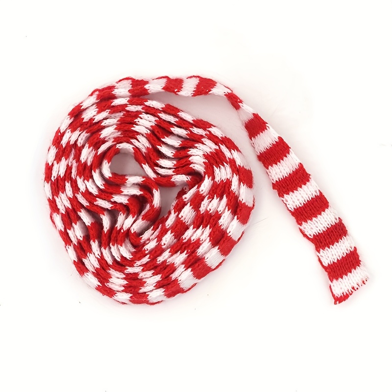 TEMU 5-meter Christmas Mini Knitted Scarf, Wine Bottle Decoration, Christmas Tree Ornament, Diy Craft, Doll Scarf, Bottle Decoration, Christmas