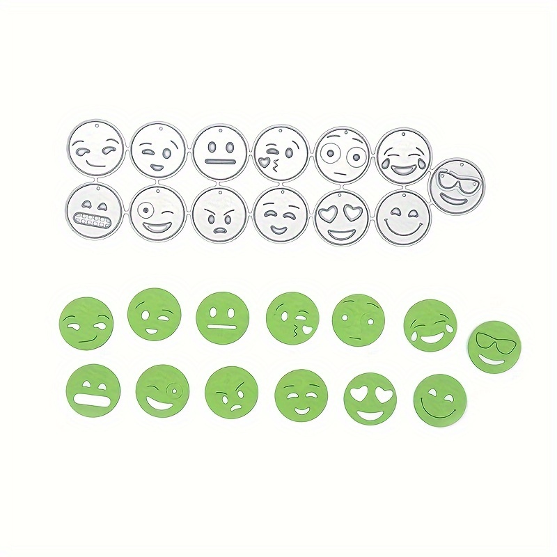 

Diy Scrapbooking Emoticon Metal Cutting Dies - Cute Stencil Set For Embossing, Card Making & Photo Albums