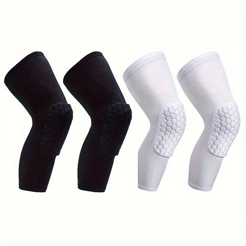 2 piezas/juego rodilleras ajustadas y transpirables, almohadillas de compresión, larga para pierna, rodilleras transpirables y para baloncesto, fútbol, voleibol, ciclismo. rodilleras para fitness, rodilleras deportivas de , soporte largo para , rodillera elástica antideslizante para voleibol