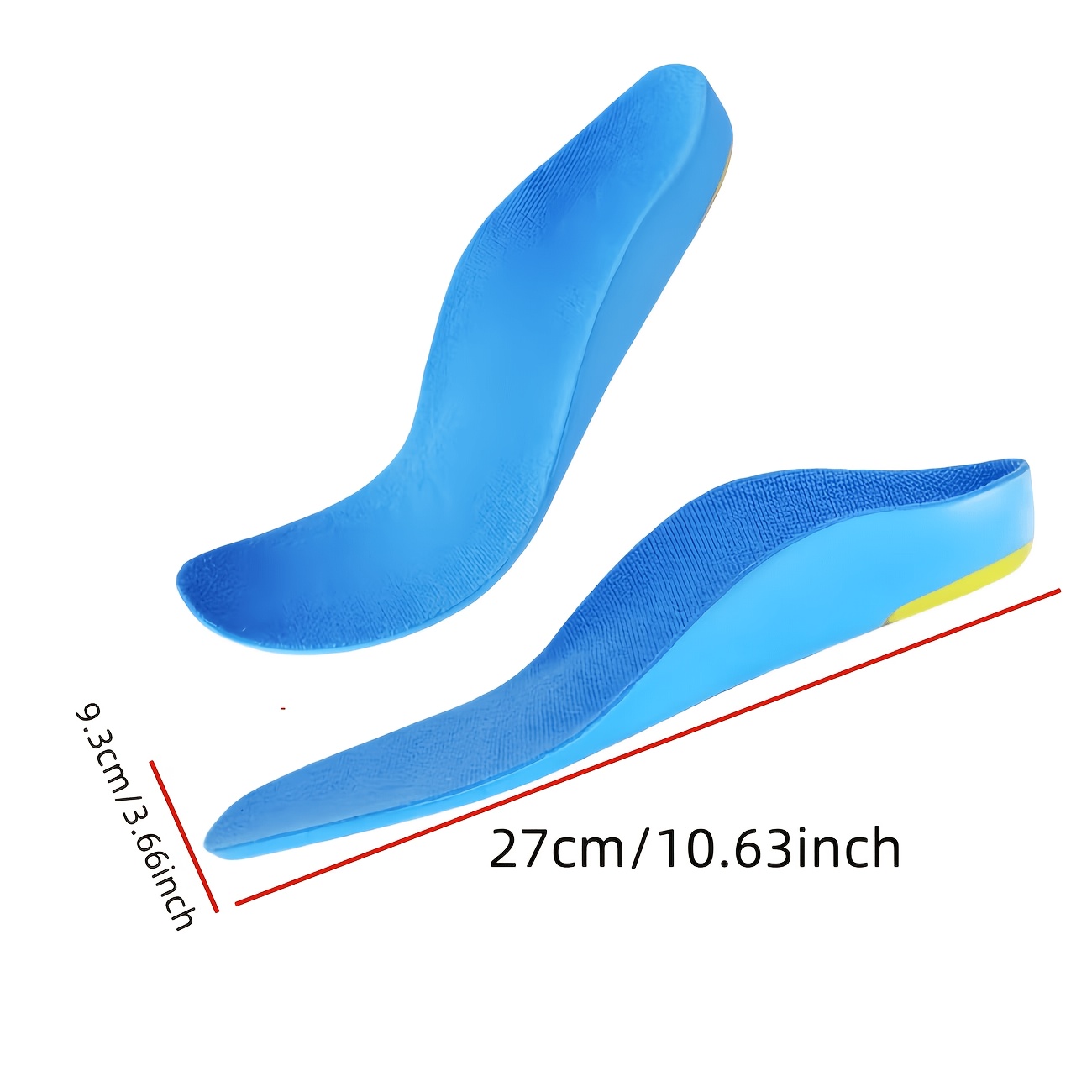 TEMU 2pcs (1 Pair) Of New Arch Support Insoles, Soft, Elastic, Breathable Insoles, Suitable For Prolonged Standing And Walking. Applicable To Men And